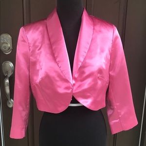 Dandara Pink Poly Satin Cropped Bolero Jacket MED